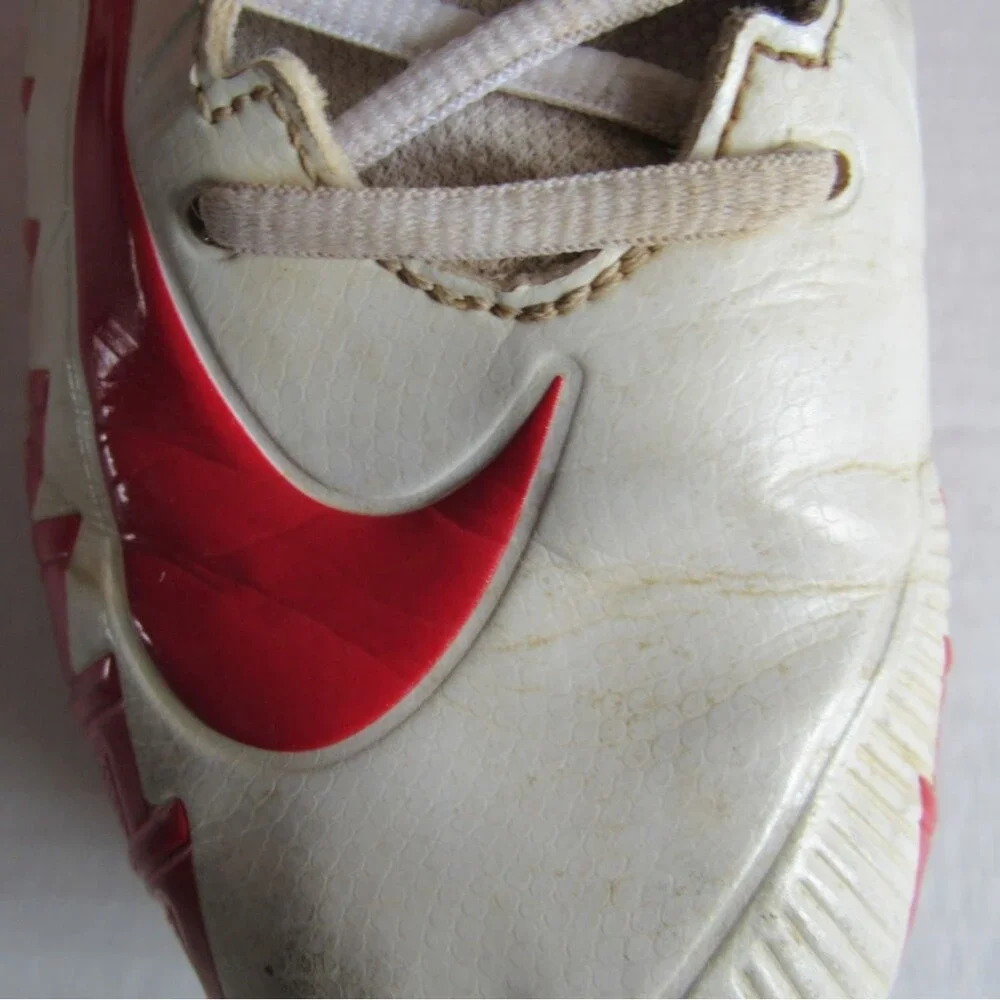 Nike Alpha Fast Flex White/Red Football/Baseball Cleats Size 9.5